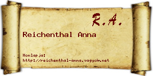 Reichenthal Anna névjegykártya